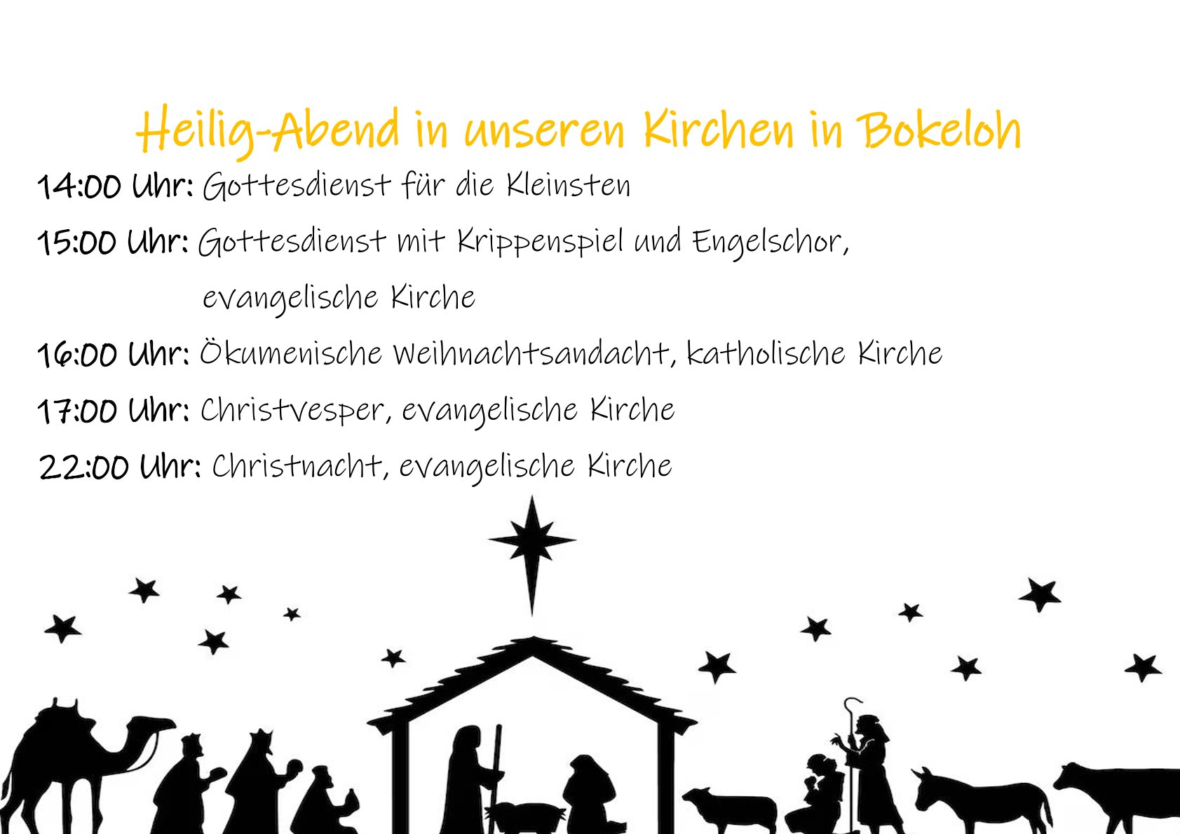 Heilig Abend in Bokelohs Kirchen